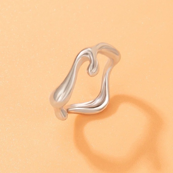 DRIPPING SILVER RINGS | SET OF 4 RINGS - Picture 5 of 6